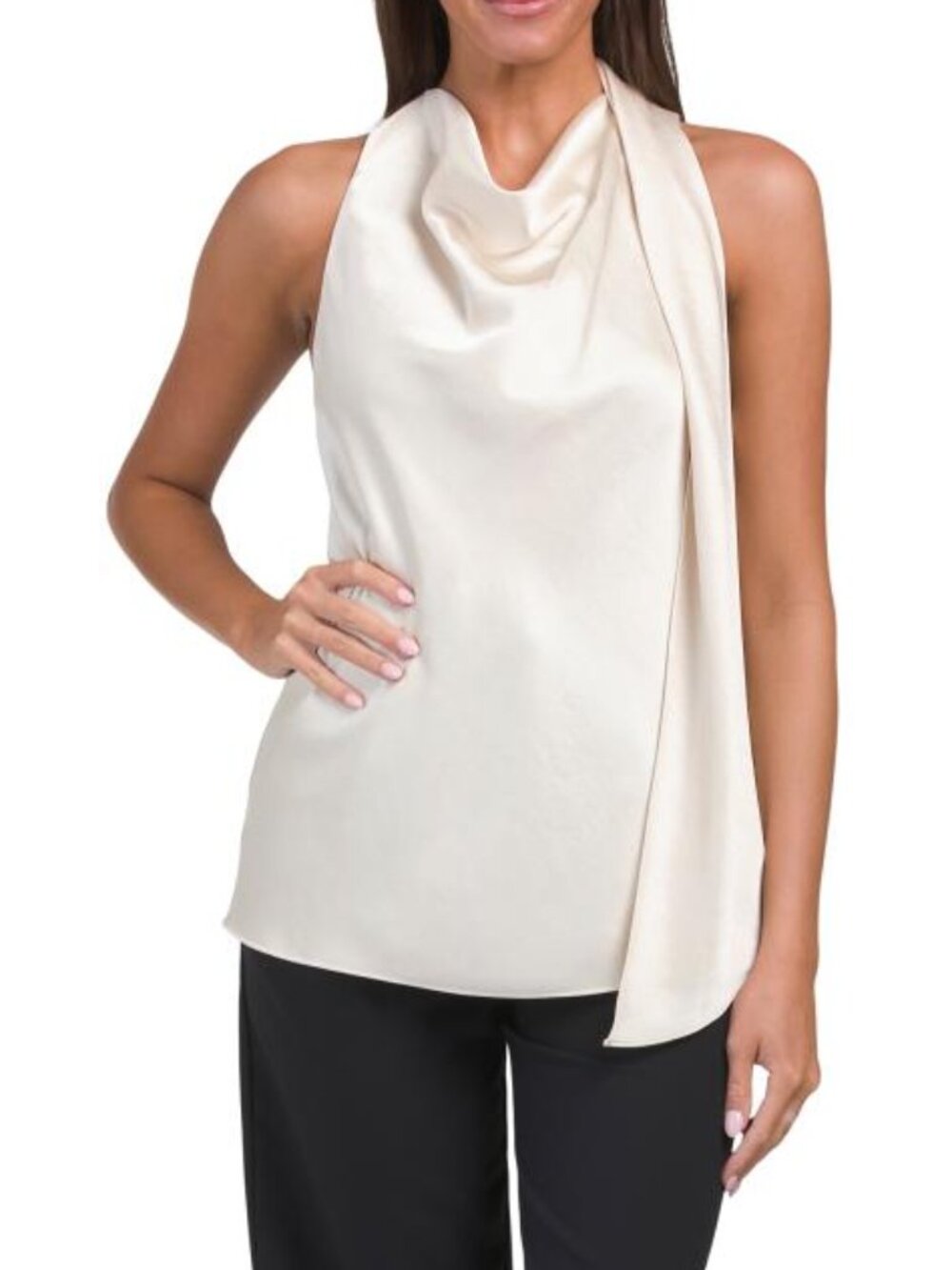 VINCE Fluid Scarf Top
